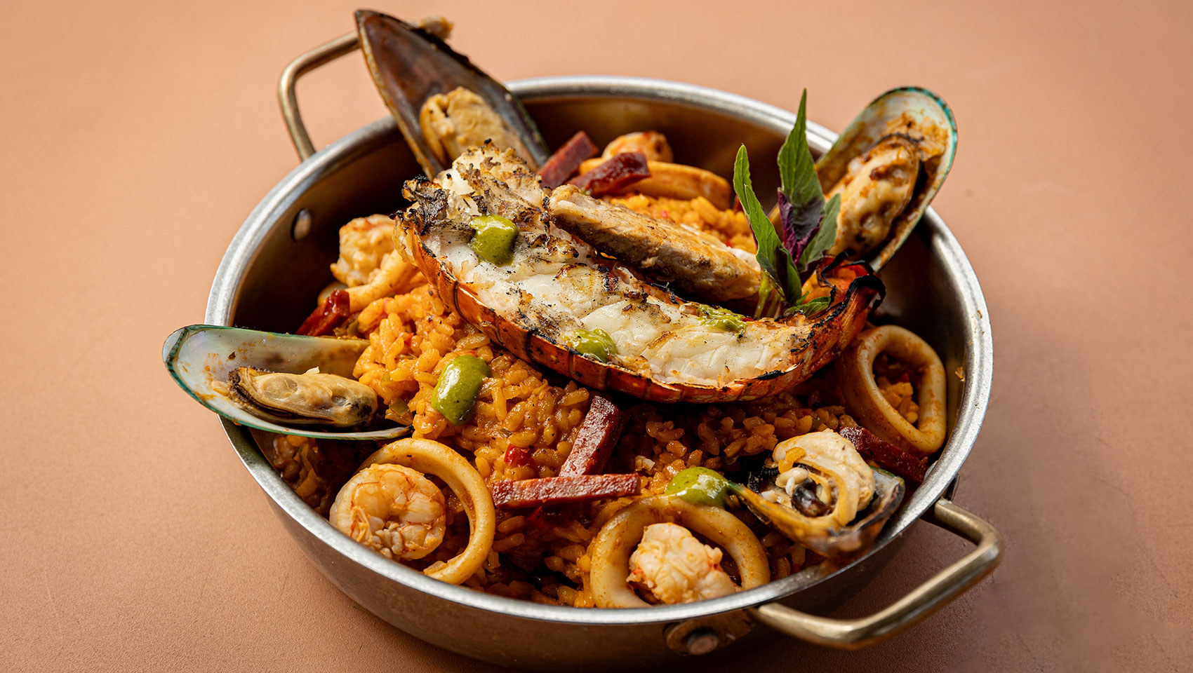 Delicious seafood meal at Solei Beach Club