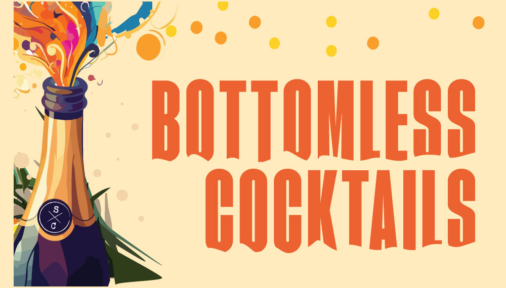 Graphic that says Bottomless Mimosas