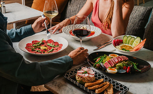 Couple having dinner at a restaurant