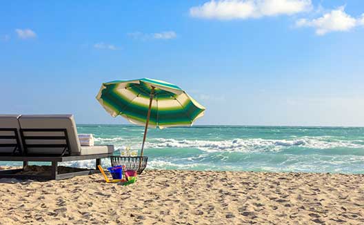 Beach with umbrella